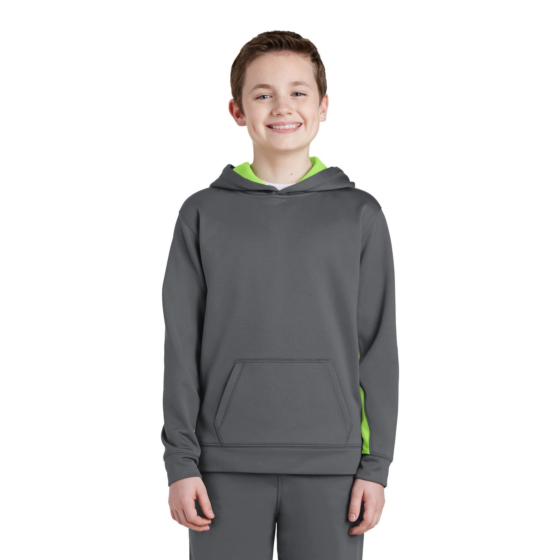 Sport-Tek-Sport-Tek® Youth Sport-Wick® Fleece Colorblock Hooded Pullover. YST235-MedTech-4